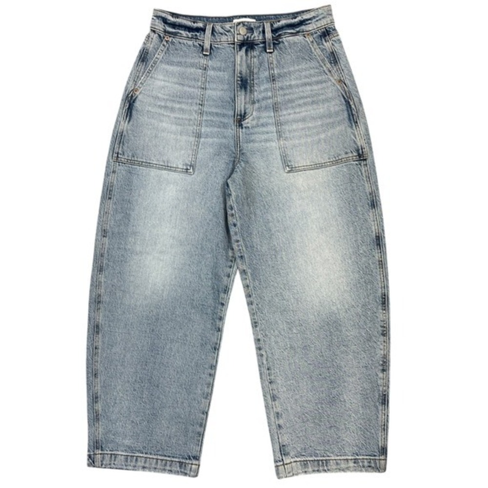 PISTOLA Turner High-Rise Utility Barrel Jean Sz 29" Light Wash Provence Wide-Leg